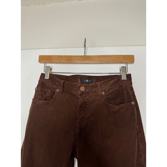 7 For All Mankind Brown Corduroy Bell Bottom Mid-rise Flared Jeans - Picture 11 of 16